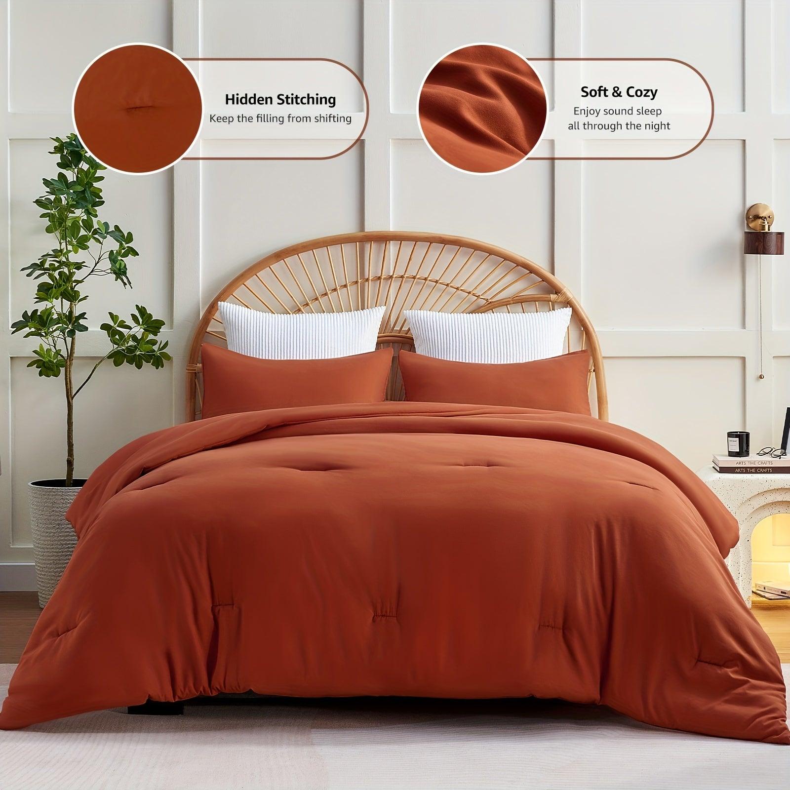 3-Piece Solid Breathable Quilted Style Bedding Sets