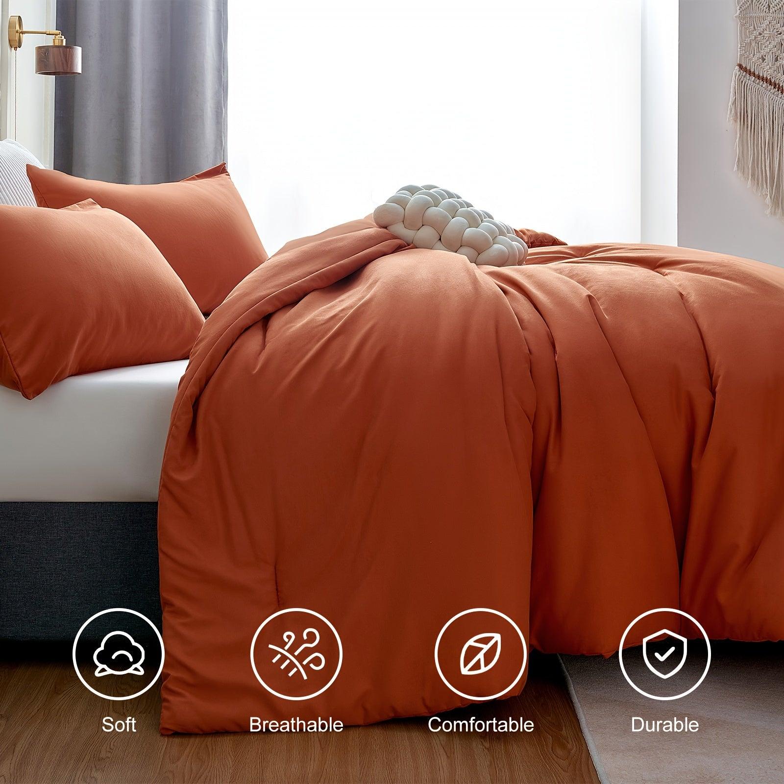 3-Piece Solid Breathable Quilted Style Bedding Sets