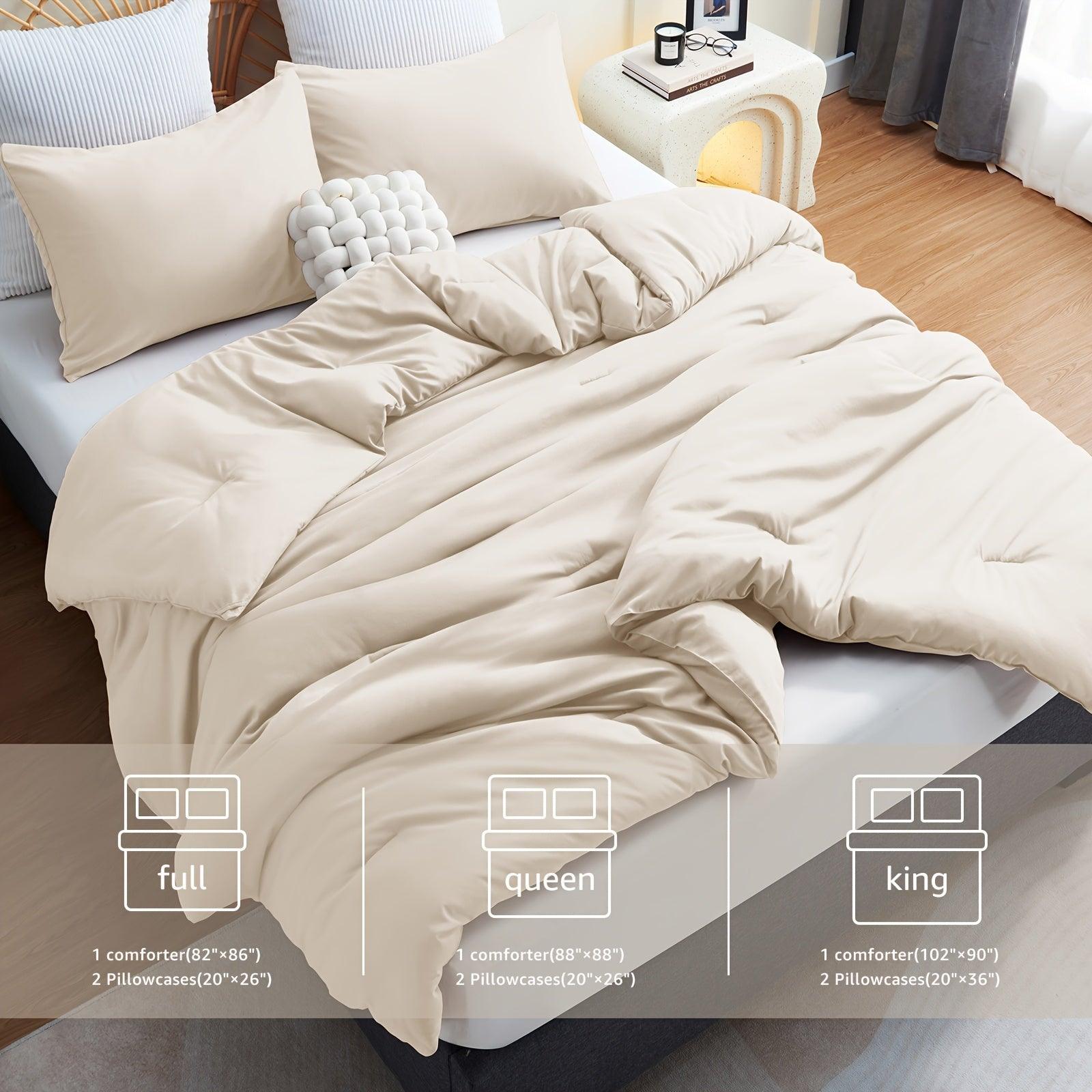 3-Piece Solid Breathable Quilted Style Bedding Sets