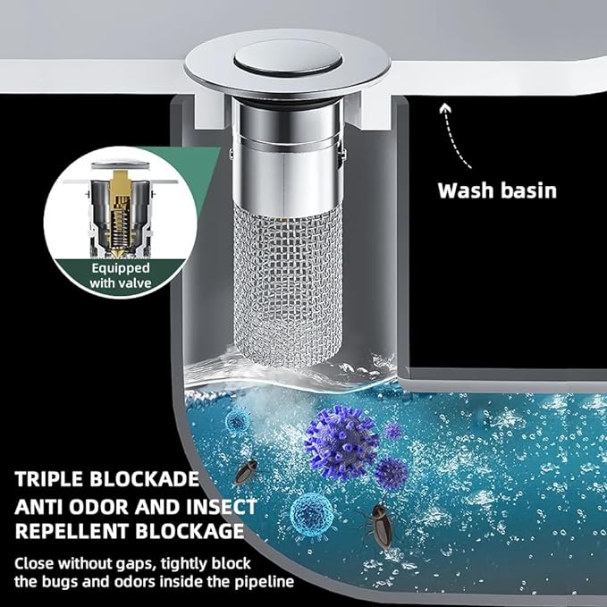 SmartDrain™ – Solid Metal Build. Brass Core. Upgraded Design Fits 99% of Sinks