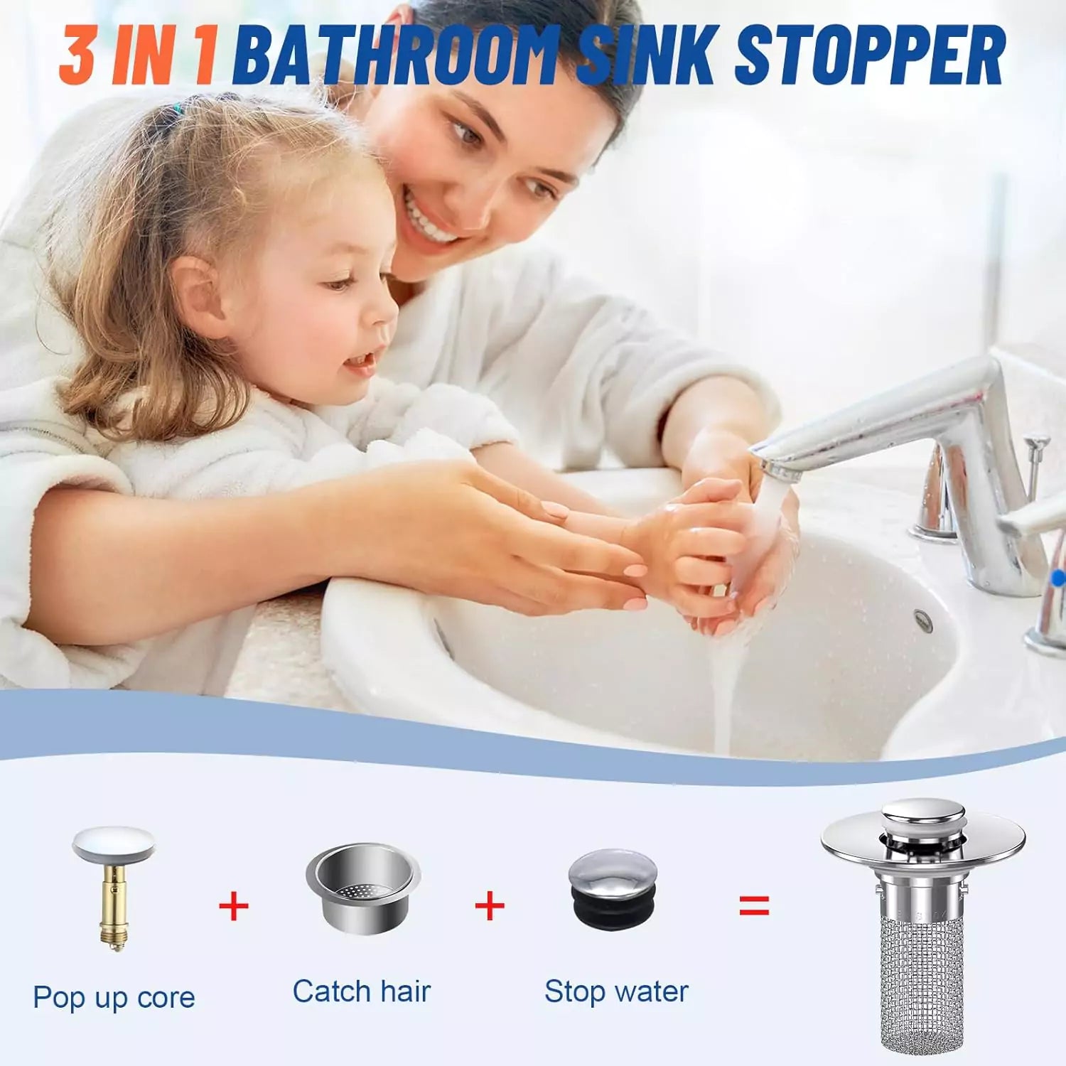 SmartDrain™ – Solid Metal Build. Brass Core. Upgraded Design Fits 99% of Sinks